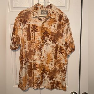 Jimmy Buffett‎ Margaritaville Hawaiian  Silk/ Linen Button Shirt L
